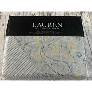 RALPH LAUREN~Marisa~Blue/Yellow Paisley~Full/Queen Duvet SET~Cotton~3 pc~NWT~